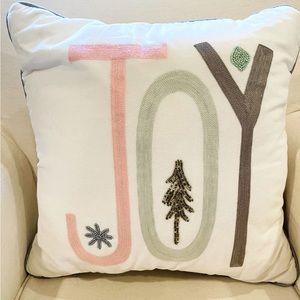 JOY Holiday Christmas Pillow